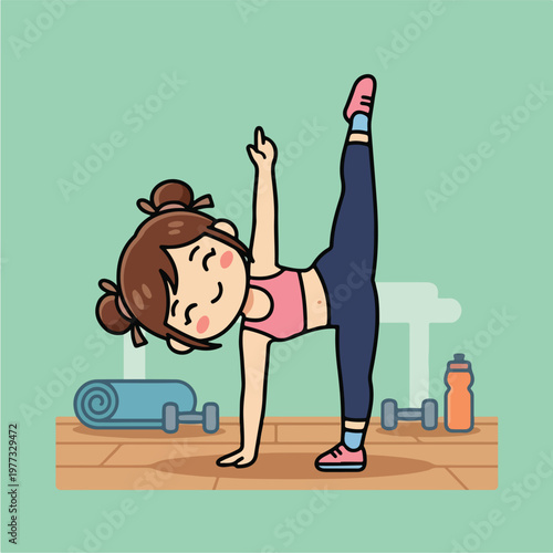 Woman doing yoga exercise.
