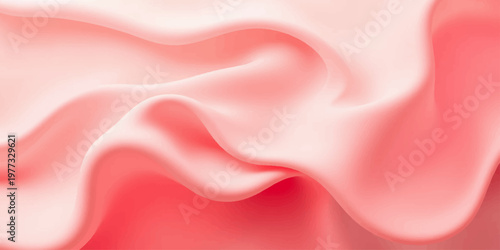 Soft pink silk and satin fabric background featuring smooth flowing waves and a light textile texture for a liquid motion backdrop design