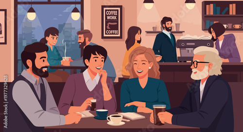 Group of People Sitting at Table.