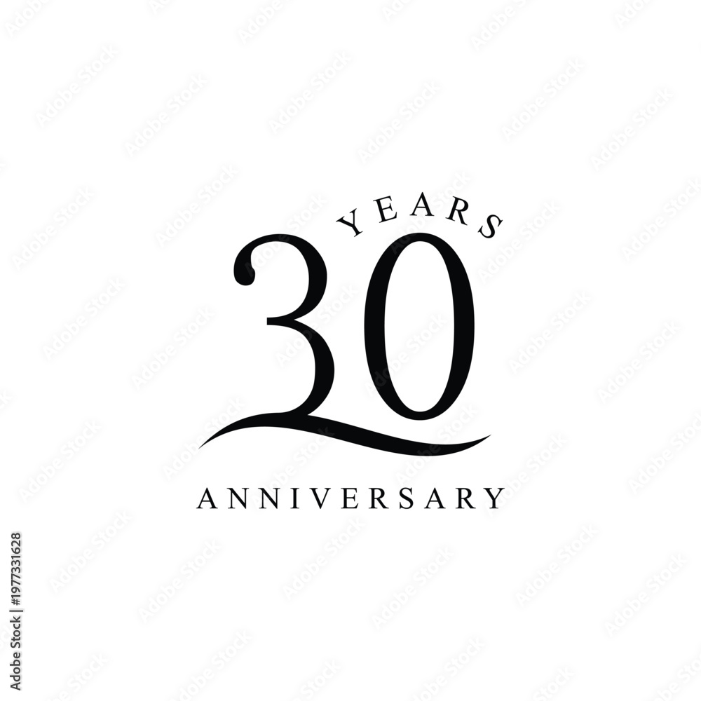 Obraz premium 30 Years Anniversary logo design, Serif font with for luxury elegant logo concept