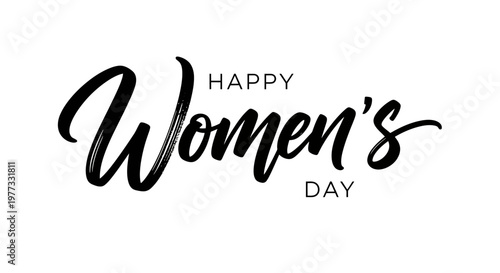 Happy Womens Day Calligraphy Text Design.