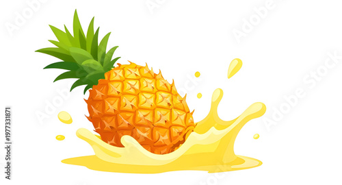 pineapple, pineapples, fruit, tropical, exotic, fresh, juicy, juice, splash, liquid, water, drop, droplets, pulp, slice, chunks, yellow, green, vibrant, sweet, ripe, healthy, nutrition, organic, natur