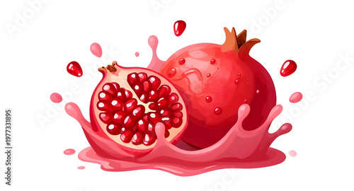 pomegranate design, fruit design, seeds design, arils design, tropical design, fresh design, juicy design, juice design, splash design, liquid design, water design, drop design, droplets design, pulp 