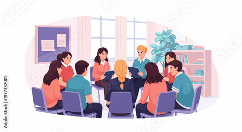 Group of People Sitting Around Table.