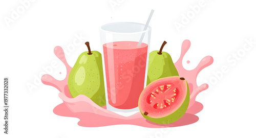 guava illustration, guava fruit, tropical fruit, exotic fruit, juicy guava, guava juice, juice splash, water splash, liquid splash, guava splash, fresh guava, ripe guava, organic fruit, natural fruit,