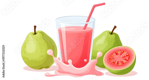 guava illustration, guava fruit, tropical fruit, exotic fruit, juicy guava, guava juice, juice splash, water splash, liquid splash, guava splash, fresh guava, ripe guava, organic fruit, natural fruit,