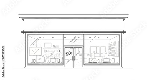 Storefront with Large Window Display.