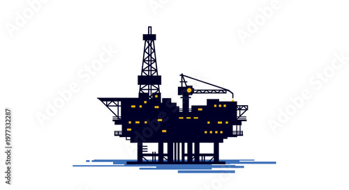 Offshore Oil Rig Platform Structure.