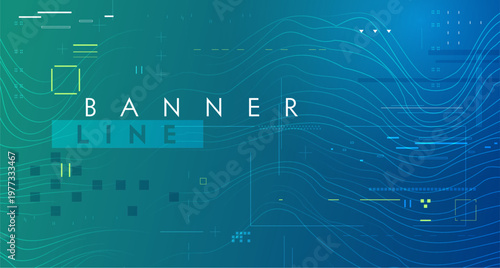Technology landing page interface blue digital design template for website and business use. Modern data visualization with interface elements and layout. Perfect for startup and tech projects.