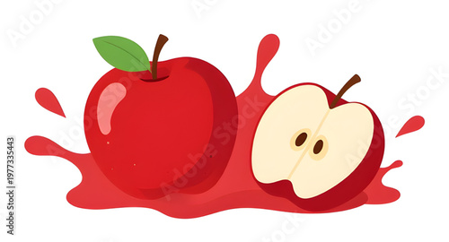 red apple, apple illustration, apples illustration, fresh apple, juicy apple, apple juice, juice splash, water splash, liquid splash, apple splash, ripe apple, organic fruit, natural fruit, sweet frui