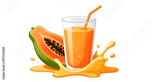 papaya illustration, papaya fruit, tropical fruit, exotic fruit, juicy papaya, papaya juice, juice splash, water splash, liquid splash, papaya splash, fresh papaya, ripe papaya, organic fruit, natural