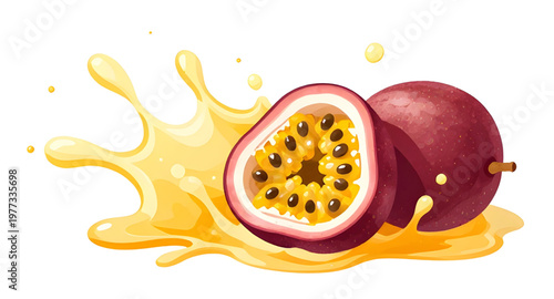 passionfruit design, fruit design, tropical design, exotic design, fresh design, juicy design, juice design, splash design, liquid design, water design, drop design, droplets design, pulp design, seed