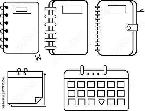 simple black and white illustration of a notepad or calendar