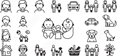 Bild auf Leinwand people vector art icon pack