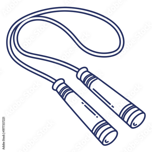 A vector graphic illustration of a jump rope with handles