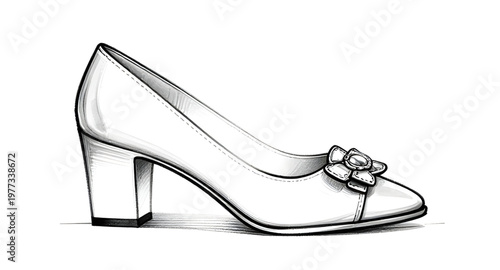 high heel, pump shoe, women shoe, line art, outline design, black white, fashion shoe, elegant heel, classic pump, footwear design, shoe illustration, stylish heel, formal shoe, minimal line, fashion 