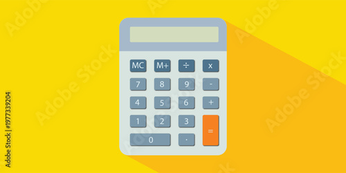 Flat Calculator Vector Illustration With Long Shadow