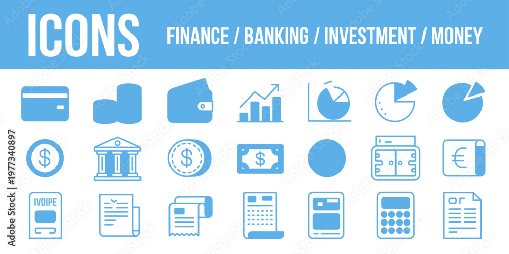 Fototapeta premium finance and banking icons on white background