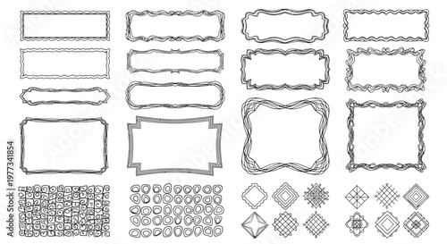 Elegant decorative vector frames and borders, vintage ornamental line designs for creative projects