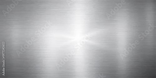 Brushed metal radial texture background, silver stainless steel surface, circular light burst effect, abstract industrial metallic design, smooth modern backdrop