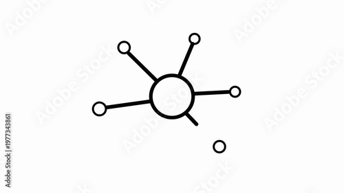 3D dots and lines. Digital network connection. Animation of a futuristic sphere. 