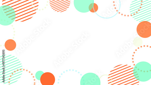 赤と黄緑のビビットなコントラストが目立つメンフィス風フレーム背景 セールや広告に使えるポップな装飾素材