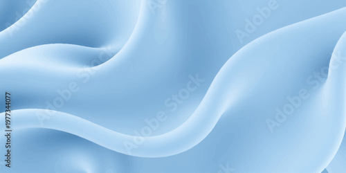 Abstract blue silk background featuring soft flowing satin waves and a smooth liquid motion design with light curves on a vector fabric texture pattern