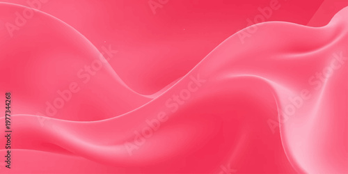 A smooth pink silk and satin fabric background features flowing waves and soft curves of shiny textile material for a decorative wallpaper design