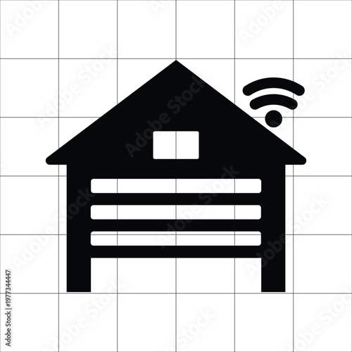 Smart Garage Icon – Automated Garage Door Control Filled Icon