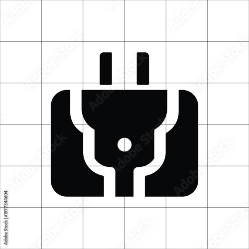Smart Plug Icon – IoT Power Socket Control Filled Icon