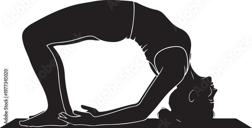 woman in bridge pose yoga silhouette