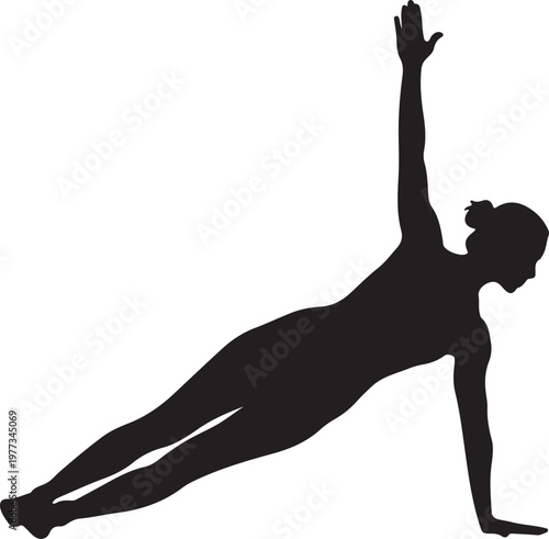 yoga vector silhouette woman side plank