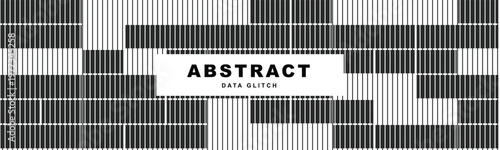 Abstract data glitch background with vertical lines and geometric blocks