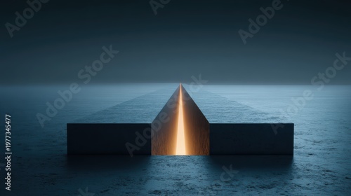 gold fissure with warm light bleeding through a thin layer