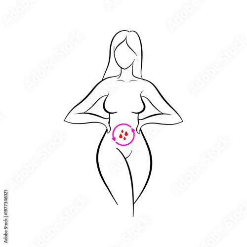 Menstrual cycle icon, Period icon, Element for design isolated on white background, for web and app. Flat vector illustration