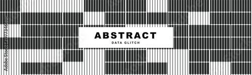 Abstract data glitch background with vertical lines and geometric blocks