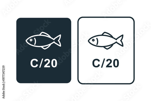 Two playing cards featuring fish illustrations and numerical text