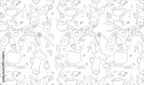 cafe , kitchen vector wall background 