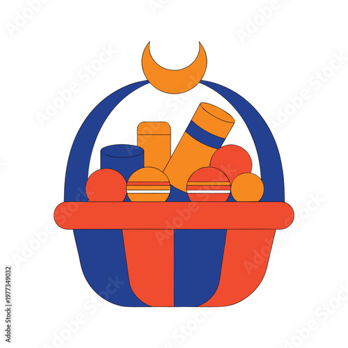 Colorful Shopping Basket with Sports Balls,