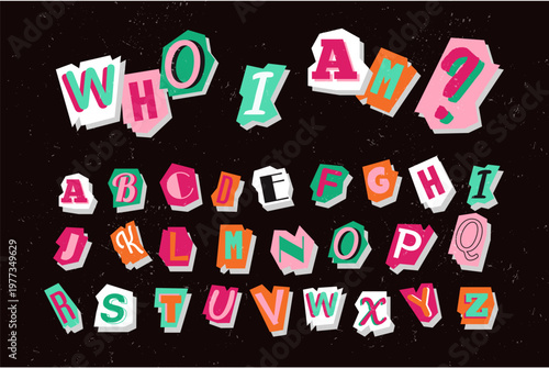 Paper style Ransom note letter collection _