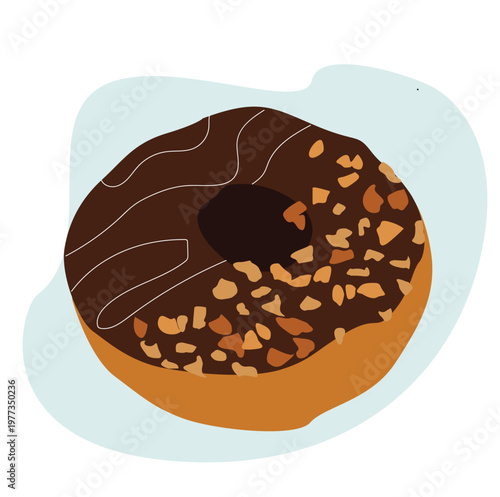 chocolate donuts. Donut with chocolate glaze isolated 
