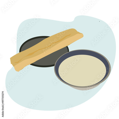 Soy Milk and Deep-Fried Dough Sticks
