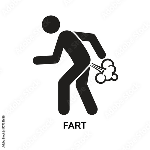 Fart icon isolated on background vector illustration.