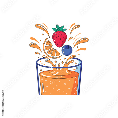 Modern fresh juice logo collection with colorful fruit icons, clean minimal style, perfect for beverage branding and organic food labels.