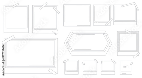Polaroid Frame Collection with Tape - Graphic Elements for Design
