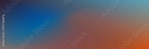 An abstract background featuring a smooth, grainy gradient that blends warm orange and cool blue hues. The textured, noisy appearance creates a modern, atmospheric effect.