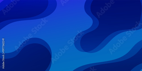 Organic wave shapes overlapping in deep blue palette, clean abstract design, minimal and modern backdrop