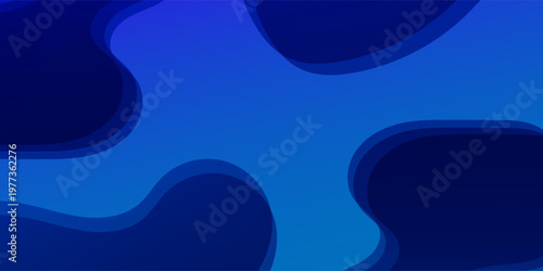 Minimal abstract wavy forms in dark and light blue shades, smooth transitions, clean vector style