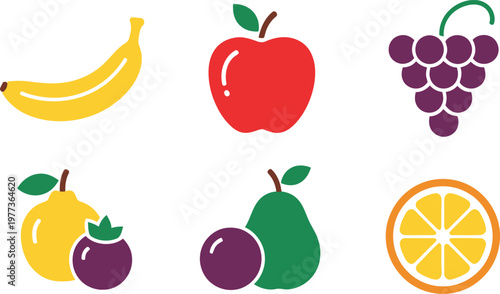 Title colorful fruit collection a vibrant display of nature's sweetness and healthy eating options description a flat lay illustration showcasing a variety of