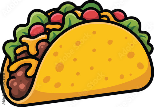 Cute cartoon a illustrator vector taco
